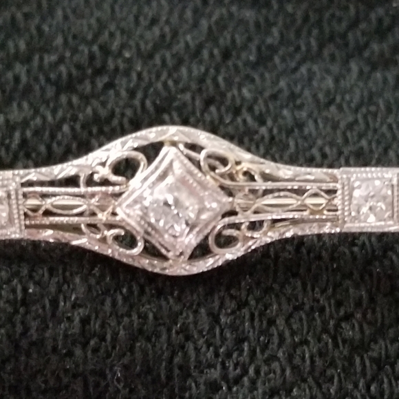 Jewelry - Edwardian 18kt YG & Diamond Bar Pin